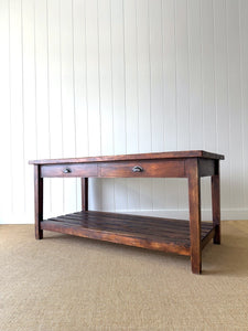 A Large Vintage Pine Work Table or Kitchen Island