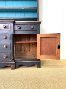A Wonderful Large Ebonized Welsh Dresser or Cupboard