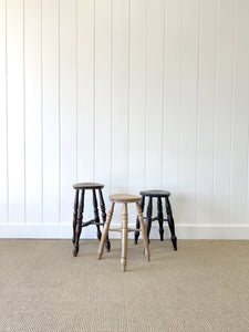 Set of 3 Stools of Varying Heights and Wood Types - Sold Individually