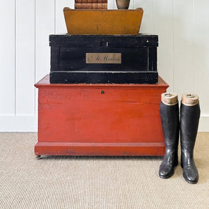 An Antique Blanket Box or Coffee Table With Iron Handles