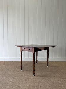 Antique English Country Mahogany Drop Leaf Table c1890