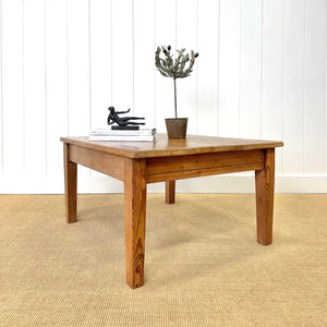 Antique English Country Pine Coffee Table c1890