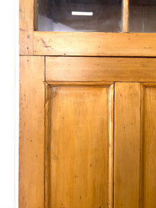 An English 19th Century Pine Bookcase with Glazed Doors