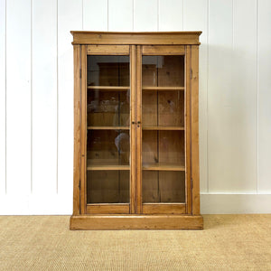 A 19th Century English Pine Small Glazed Bookcase