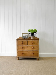 An Antique English Pine Chest of Drawers Dresser c1890 with Gallery
