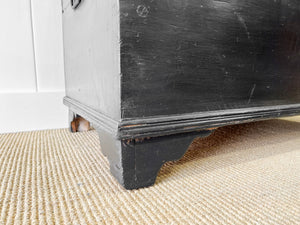 An Ebonized English Pine Blanket Box or Toy Box Early 19th Century