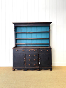 A Wonderful Large Ebonized Welsh Dresser or Cupboard
