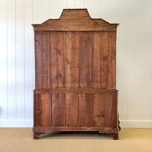 An 18th Century Dutch Vitrine à Deux Corps Glazed Pine Bookcase Cabinet or Hutch