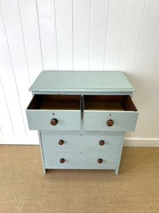 An Antique Blue Painted Chest of Drawers Dresser