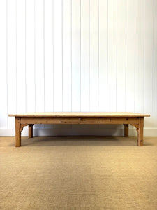 An Antique 6.5 ft English Country Pine Coffee Table