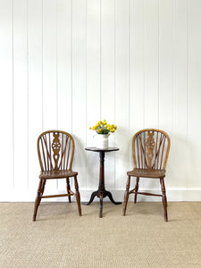A Pair of Georgian Ash Wheel Back Side Chairs