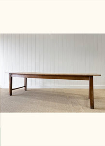 An English 9ft  Early 19th Century Country Oak or Elm Dining Harvest Table