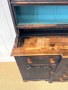 A Wonderful Large Ebonized Welsh Dresser or Cupboard