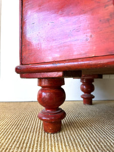 A Striking English Red Chest of Drawers Dresser c1890