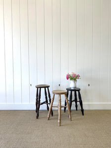 Set of 3 Stools of Varying Heights and Wood Types - Sold Individually