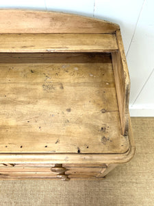 An Antique English Pine Chest of Drawers Dresser with Gallery c1890