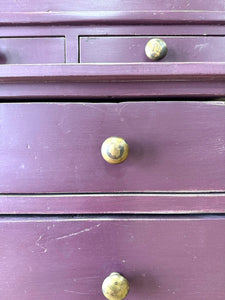 A 19th Century English Pine Bookcase in Eggplant Purple