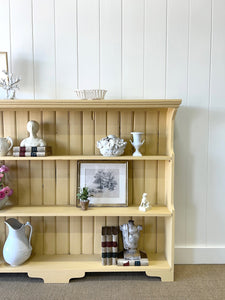 An Antique English Bookcase in Butter Yellow