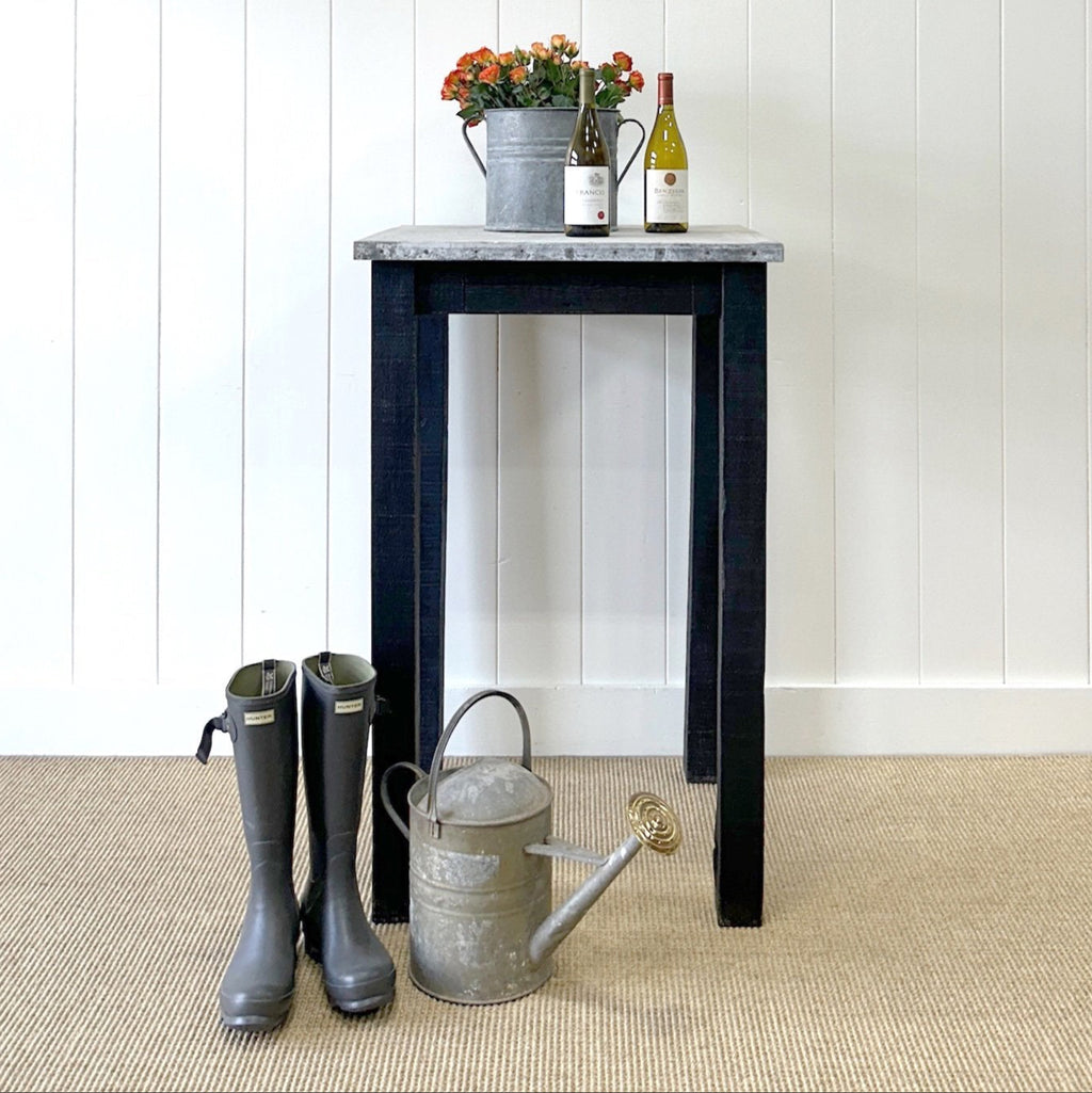 A Useful Zinc And Ebonized Oak High Top Table for Home or Garden – The ...