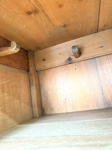 An Antique English Pine Tack Cupboard Brass Hardware