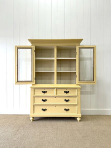 A 19th Century English Painted Pine Bookcase Cabinet or Hutch