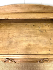 An Antique English Pine Chest of Drawers Dresser with Gallery c1890