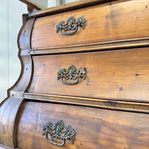 An 18th Century Dutch Vitrine à Deux Corps Glazed Pine Bookcase Cabinet or Hutch