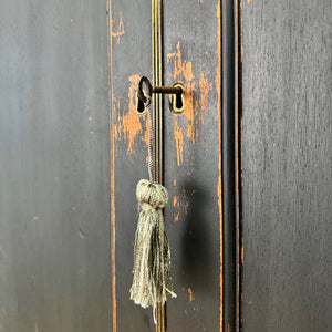 A Handsome English 19th Century Ebonized Pine Housekeeper's Cupboard