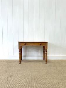 A Low English Country Pine Console Table