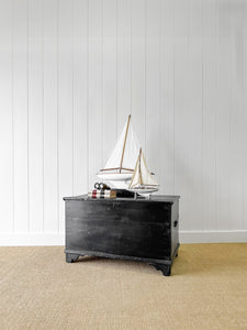An Ebonized English Pine Blanket Box or Toy Box Early 19th Century