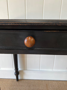 Antique English Country Ebonized Desk or Console Table c1890