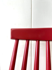 A Set of 5 Stick Back or Windsor Chairs in Red