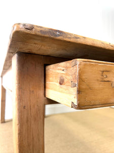 An Antique English Country Pine 7ft Dining Table