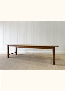 An English 9ft  Early 19th Century Country Oak or Elm Dining Harvest Table