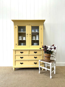 A 19th Century English Painted Pine Bookcase Cabinet or Hutch