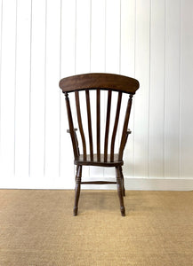A Victorian Elm Slat Back English Windsor Farmhouse Armchair