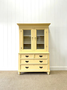 A 19th Century English Painted Pine Bookcase Cabinet or Hutch