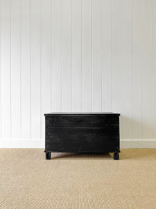 An Ebonized English Pine Blanket Box or Toy Box Early 19th Century