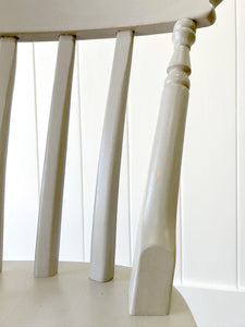 A Pair of 2 Vintage Slatback Chairs in French Grey