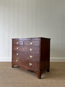 Antique English Early 19th Century Oak Chest of Drawers c1810 with Brushing Slide