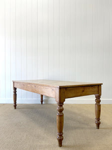 An Antique English Country Pine 7ft Dining Table