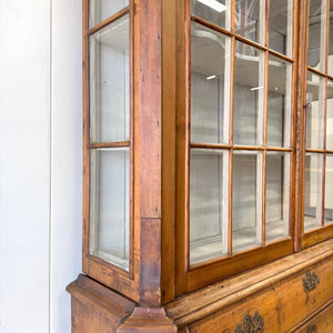 An 18th Century Dutch Vitrine à Deux Corps Glazed Pine Bookcase Cabinet or Hutch