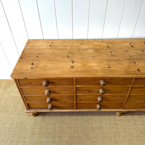 A Large Antique English Bank of Drawers Sideboard or Server c1890