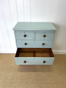 An Antique Blue Painted Chest of Drawers Dresser