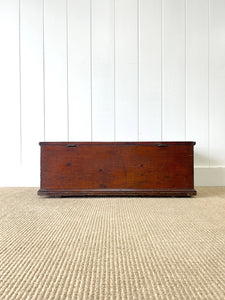 An English Pine Blanket Box or Small Low Coffee Table With Iron Handles c1850