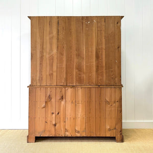 A 19th Century English Pine Bookcase Cabinet or Hutch with Arched Doors