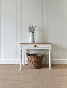 An English Country Pine Painted Console Table or Nightstand c1890
