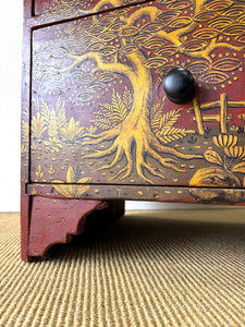 antique red dresser 3 Tips for Painting Red Furniture from Melanie at Lost & Found