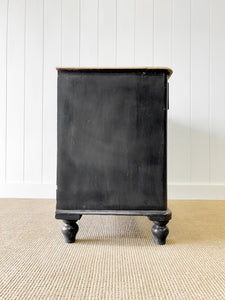 An Ebonized English Pine Cupboard Sideboard c1890