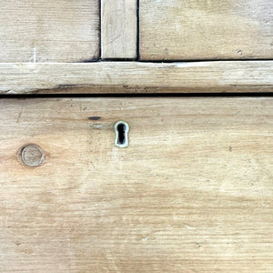 A 19th Century English Pine Linen Press Cupboard with Porcelain Knobs